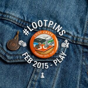Loot Crate February 2015 Play Collectible Pin Badge Orange Board Game 1.5in